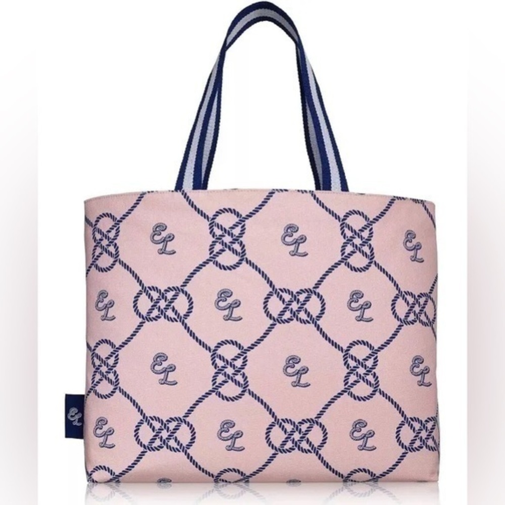 Estee Lauder Pink Blue Western Barbiecore Lined Tote Bag Shoulder Bag Hold All